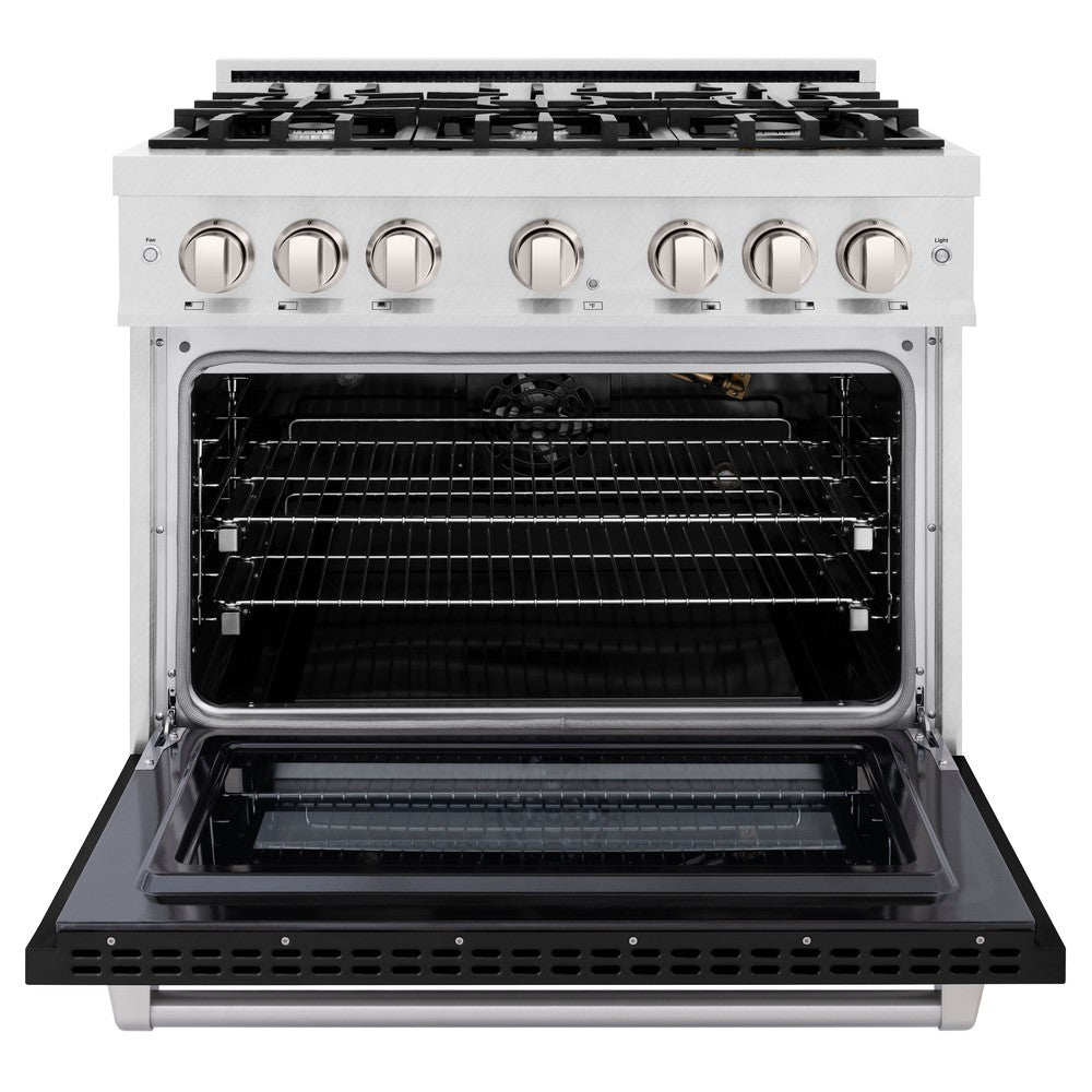 zline-36-in-gas-range-5-2-cu-ft-6-burner-cooktop-convection-oven-satin-stainless-steel-with-black-matte-door-hgrs-blm-36
