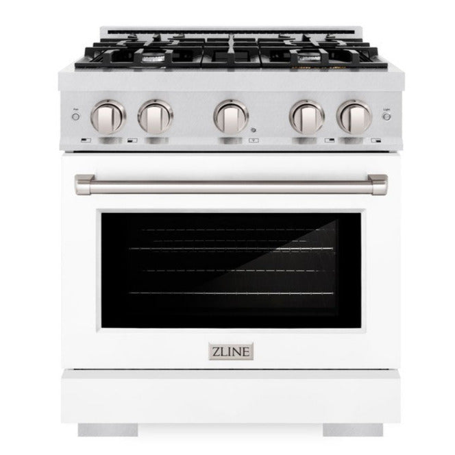 zline-30-in-gas-range-4-2-cu-ft-4-burner-cooktop-convection-gas-oven-satin-stainless-steel-white-matte-door-hgrs-wm-30