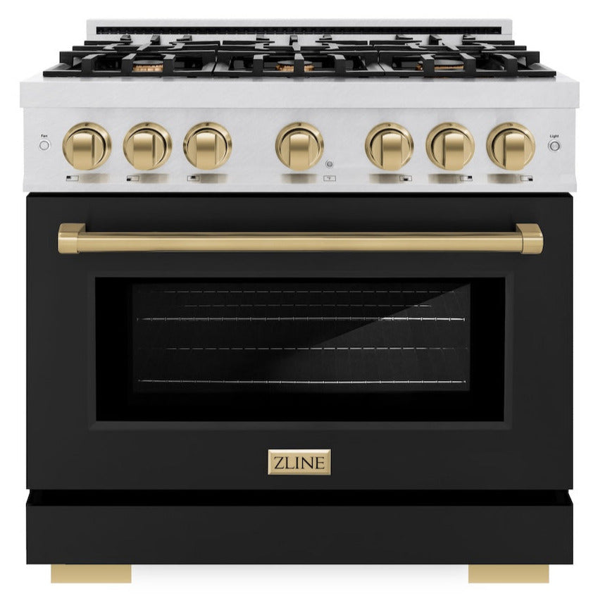 zline-36-in-gas-range-5-2-cu-ft-6-burner-cooktop-convection-gas-oven-satin-stainless-steel-with-black-matte-door-and-champagne-bronze-accents-hgrsz-blm-36-cb