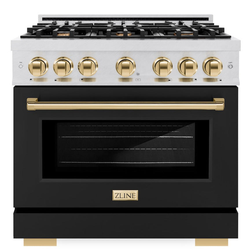 zline-36-in-gas-range-5-2-cu-ft-6-burner-cooktop-convection-gas-oven-satin-stainless-steel-black-matte-door-polished-gold-accents-hgrsz-blm-36-g