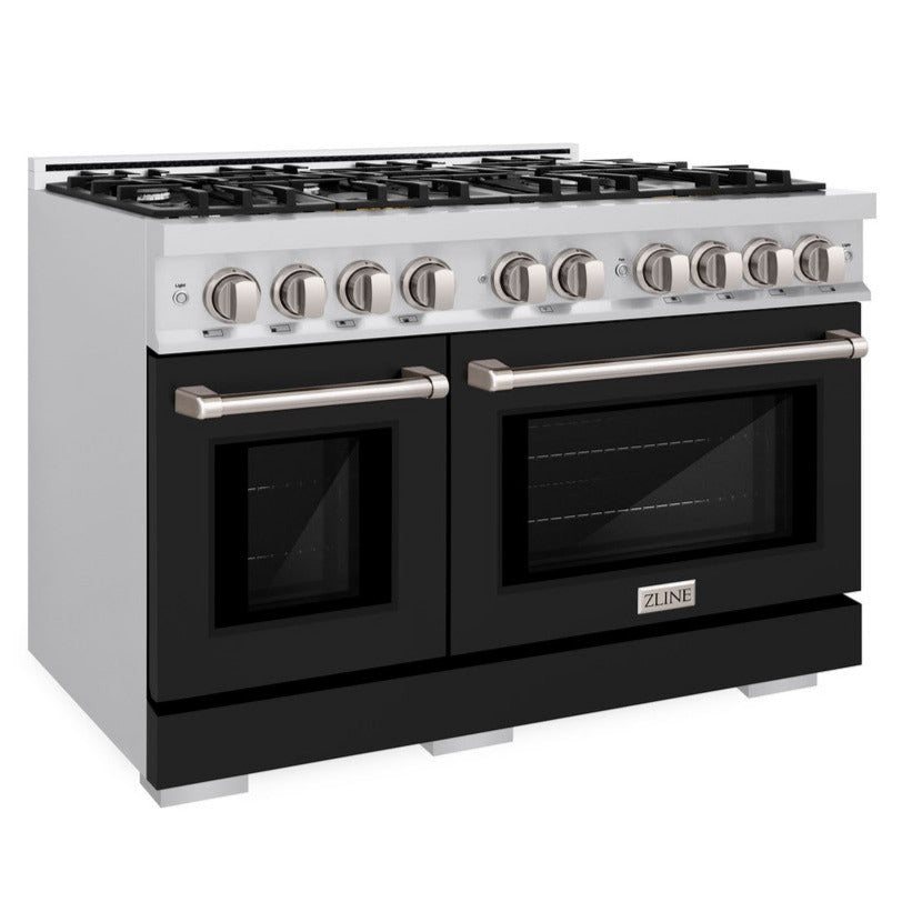 zline-48-inch-select-double-oven-gas-range-with-8-burners-6-7-cu-ft-stainless-steel-with-black-matte-doors-hgr-blm-48