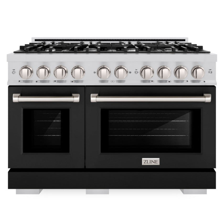 zline-48-in-select-double-oven-dual-fuel-range-6-7-cu-ft-8-burners-stainless-steel-with-black-matte-doors-hdr-blm-48