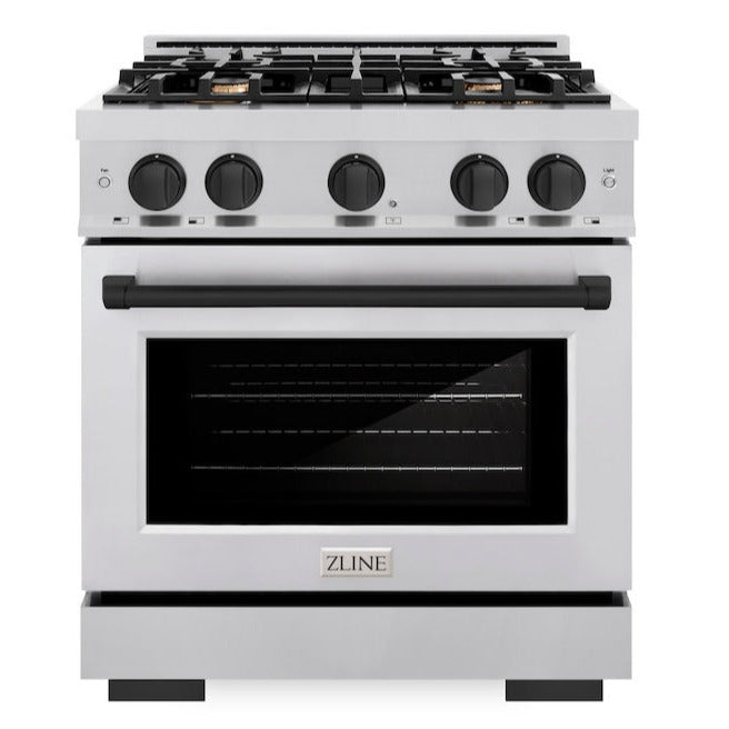 zline-30-in-dual-fuel-range-4-2-cu-ft-4-burner-gas-cooktop-electric-convection-oven-stainless-steel-matte-black-accents-hdrz-30-mb