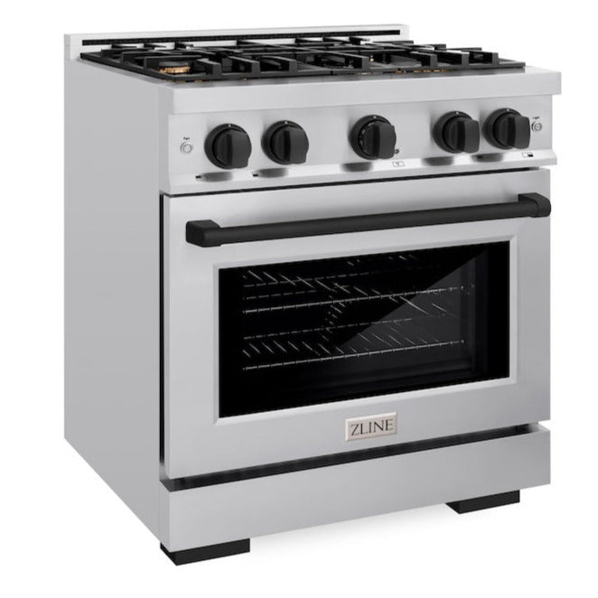 zline-30-in-dual-fuel-range-4-2-cu-ft-4-burner-gas-cooktop-electric-convection-oven-stainless-steel-matte-black-accents-hdrz-30-mb