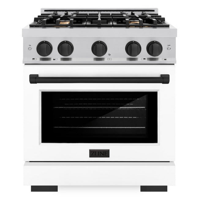 zline-30-in-select-dual-fuel-range-4-2-cu-ft-gas-cooktop-with-4-brass-burners-electric-convection-oven-satin-stainless-steel-with-white-matte-door-matte-black-accents-hdrsz-wm-30-mb