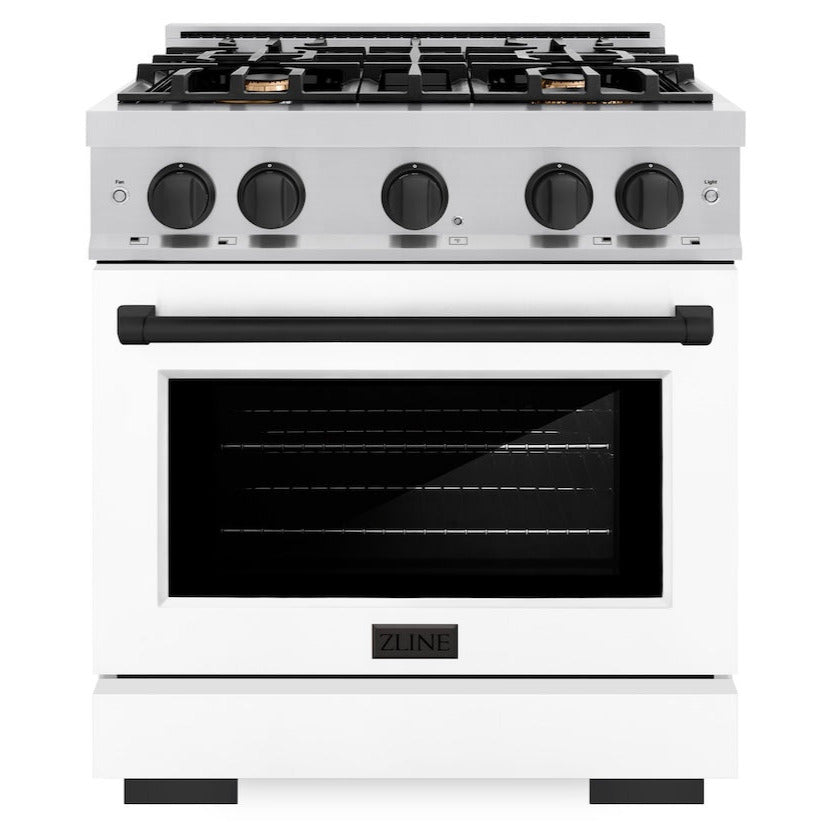 zline-autograph-edition-30-in-select-dual-fuel-range-4-burners-4-2-cu-ft-electric-convection-oven-stainless-steel-with-white-matte-door-matte-black-accents-hdrz-wm-30-mb