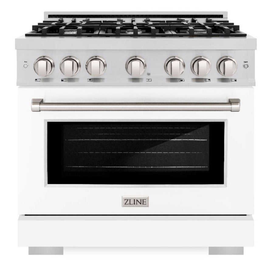 zline-36-in-dual-fuel-range-5-2-cu-ft-6-burners-stainless-steel-with-white-matte-door-model-hdr-wm-36