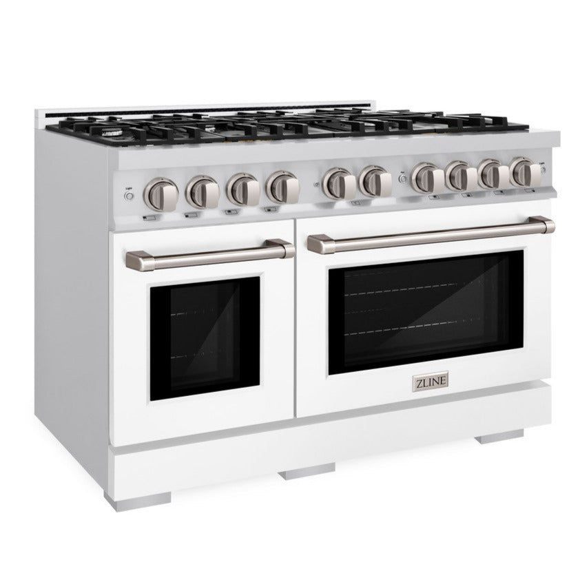 zline-select-48-in-double-oven-dual-fuel-range-with-8-gas-burners-6-7-cu-ft-stainless-steel-with-white-matte-doors-hdr-wm-48