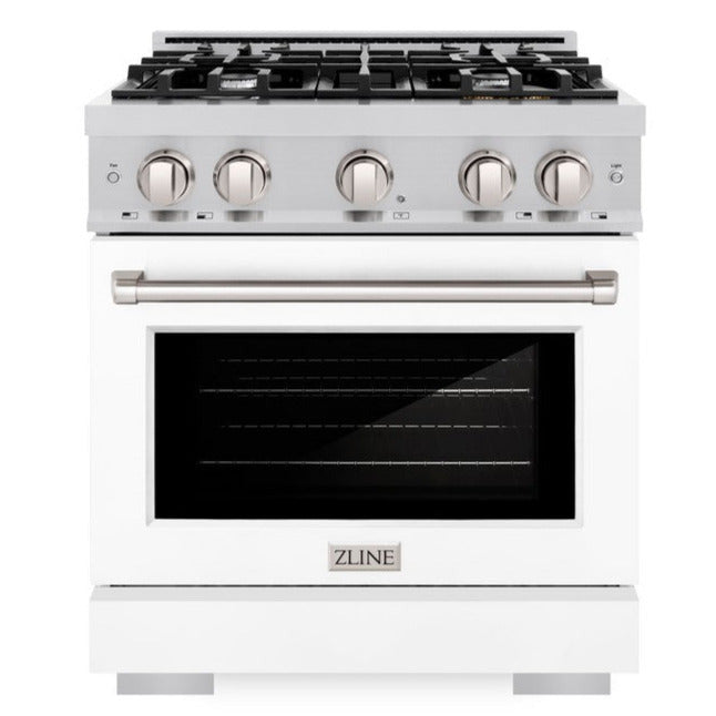 zline-30-in-select-gas-range-4-burners-4-2-cu-ft-convection-oven-stainless-steel-with-white-matte-door-hgr-wm-30