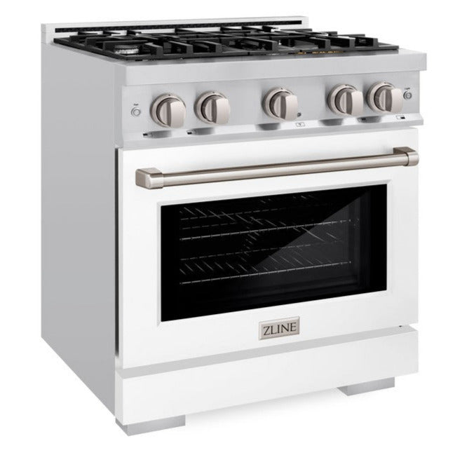 zline-30-in-select-gas-range-4-burners-4-2-cu-ft-convection-oven-stainless-steel-with-white-matte-door-hgr-wm-30