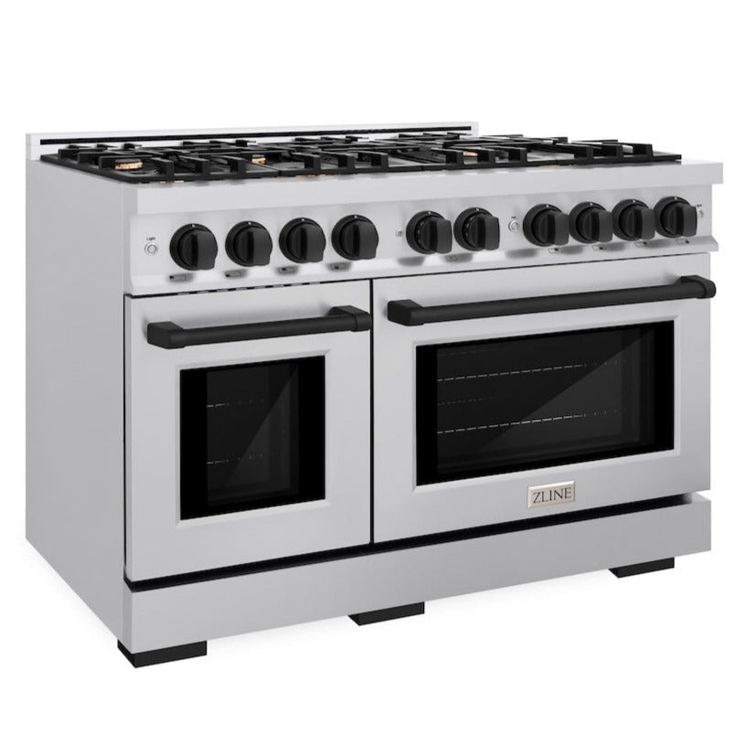 zline-48-in-gas-range-double-oven-6-7-cu-ft-8-burners-stainless-steel-with-matte-black-accents-hgrz-48-mb
