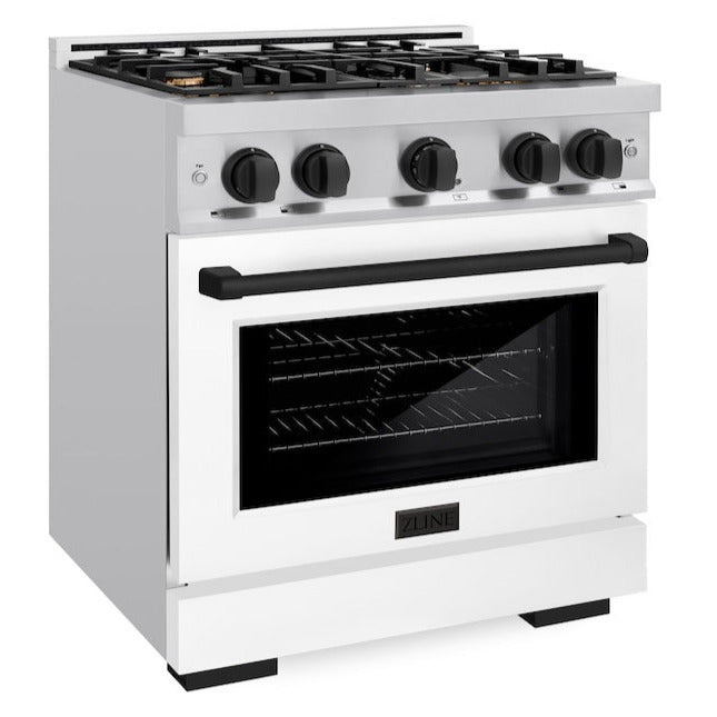 zline-autograph-edition-30-in-4-2-cu-ft-select-gas-range-with-4-burners-stainless-steel-with-white-matte-door-and-matte-black-accents-hgrz-wm-30-mb