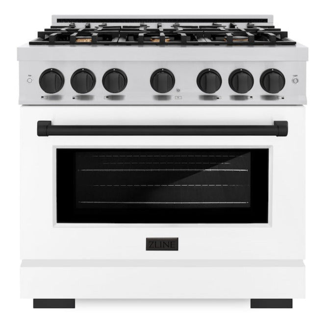 zline-autograph-edition-36-in-select-gas-range-5-2-cu-ft-oven-6-burner-cooktop-stainless-steel-with-white-matte-door-matte-black-accents-hgrz-wm-36-mb