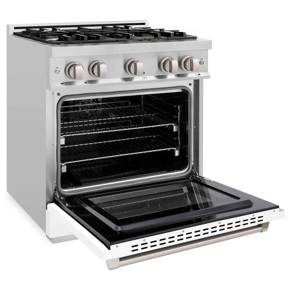 zline-select-30-in-dual-fuel-range-4-burners-4-2-cu-ft-electric-convection-oven-stainless-steel-with-white-matte-door-hdr-wm-30
