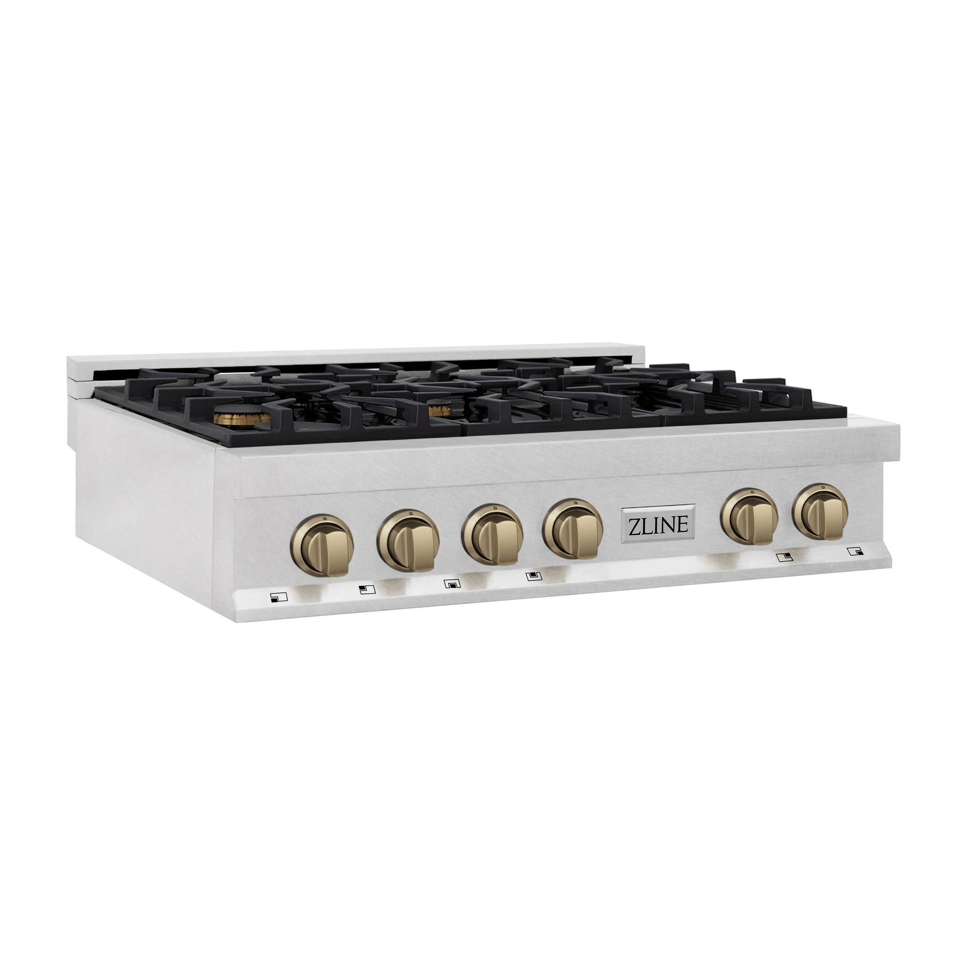 zline-autograph-36-legacy-gas-rangetop-with-6-burners-and-porcelain-cooktop-in-satin-stainless-steel-with-champagne-bronze-accents-rtsz-36-cb