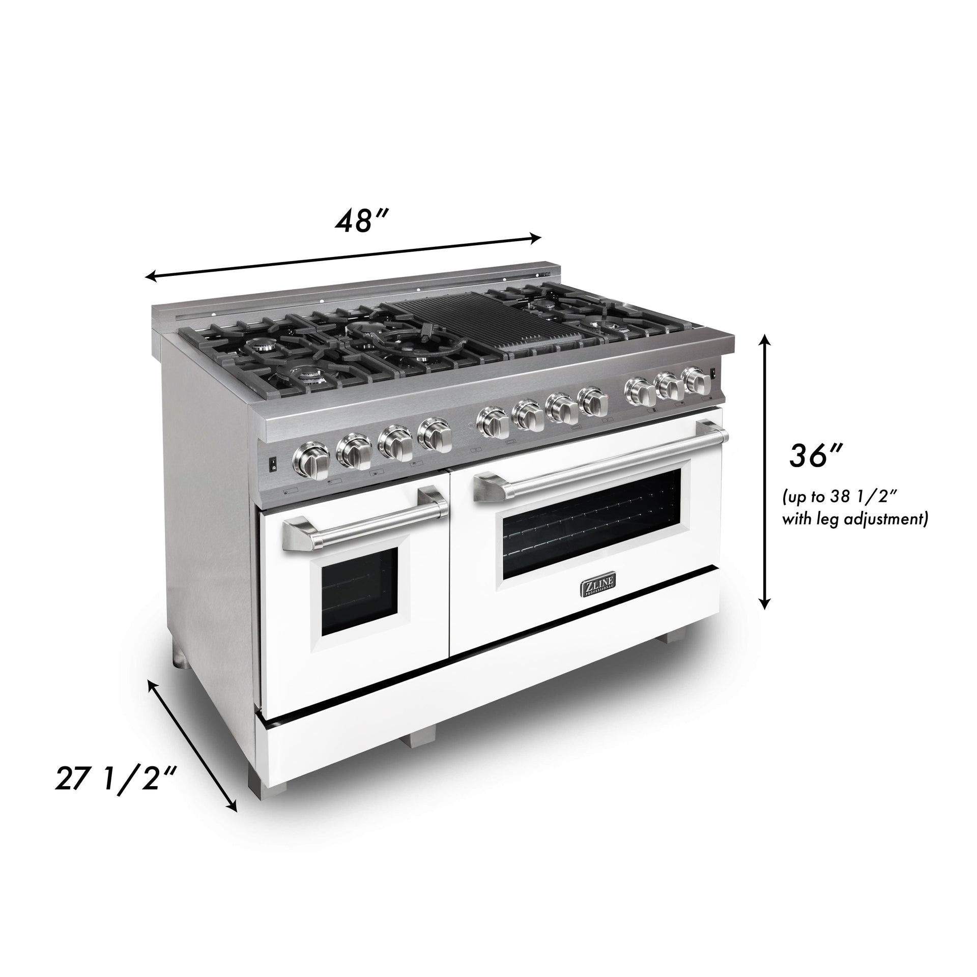 zline-48-in-legacy-dual-fuel-range-7-burner-gas-cooktop-with-griddle-double-electric-convection-ovens-satin-stainless-steel-with-white-matte-doors-6-0-cu-ft-ras-wm-gr-48