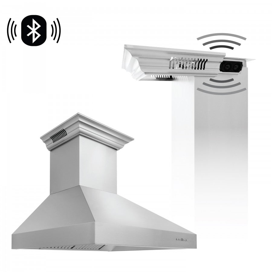 zline-36-in-wall-mount-range-hood-stainless-steel-built-in-bluetooth-speakers-crownsound®-697crn-bt-36