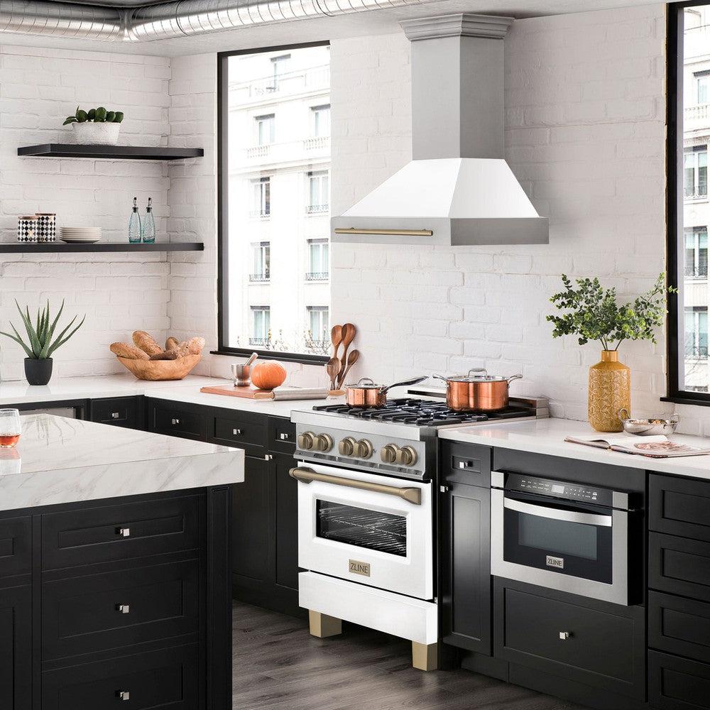 zline-autograph-30-in-4-0-cu-ft-dual-fuel-range-with-gas-cooktop-and-electric-convection-oven-in-stainless-steel-with-white-matte-door-and-champagne-bronze-accents-raz-wm-30-cb