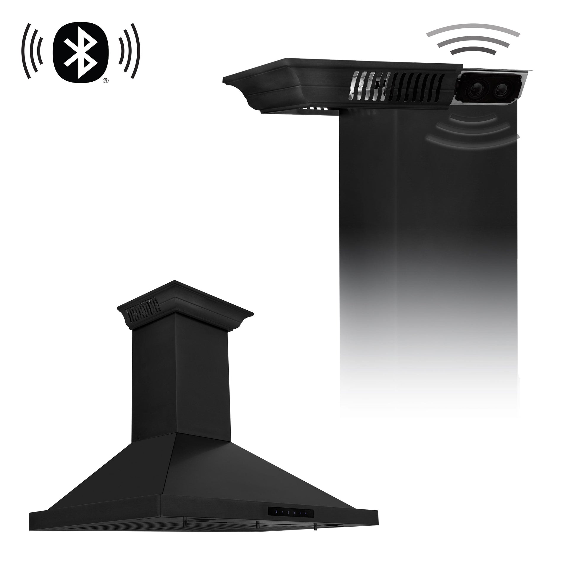 zline-42-in-wall-mount-range-hood-black-stainless-steel-bluetooth-crown-molding-included-bskbncrn-bt-42