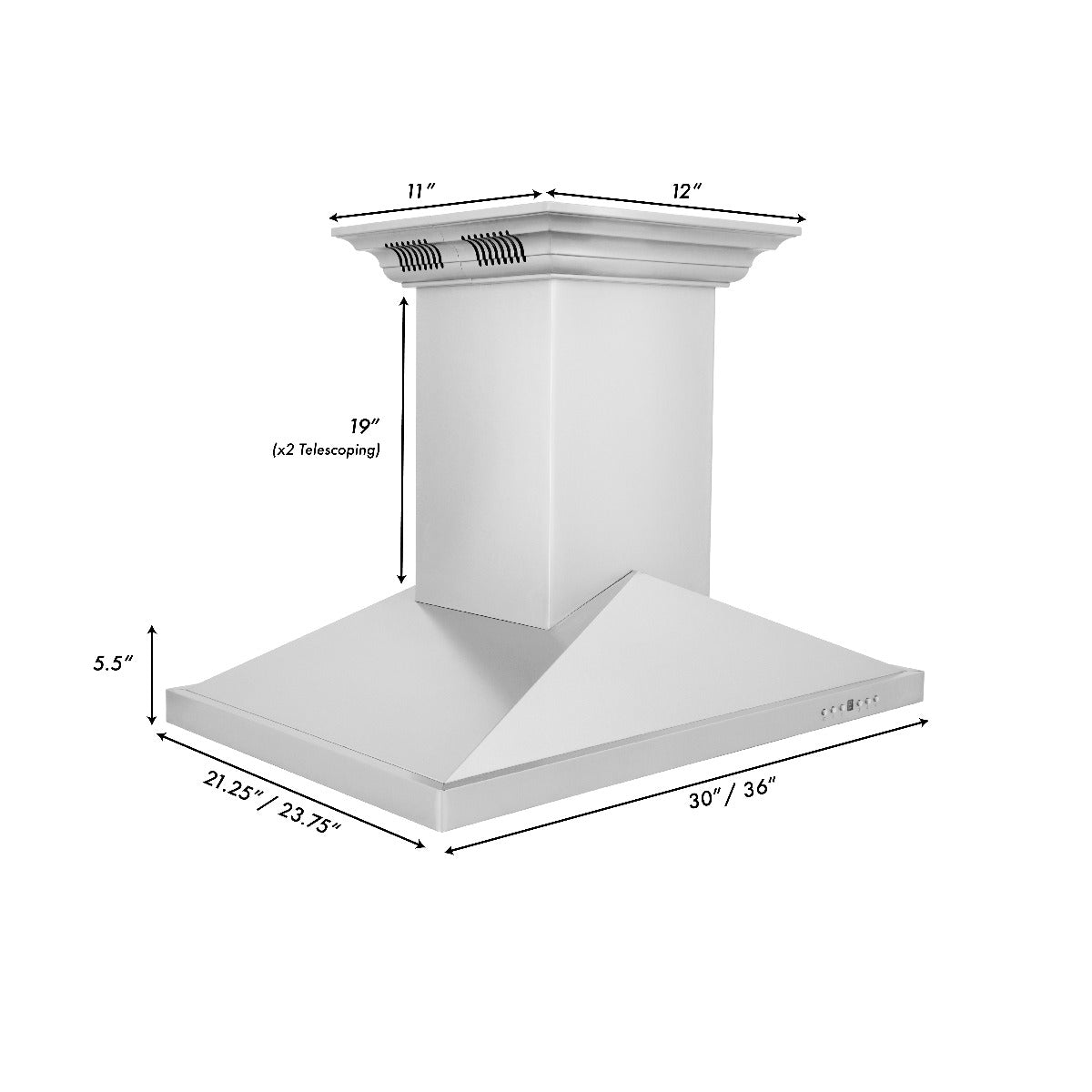 zline-36-in-island-mount-range-hood-400-cfm-stainless-steel-crownsound-bluetooth-speakers-gl1icrn-bt-36