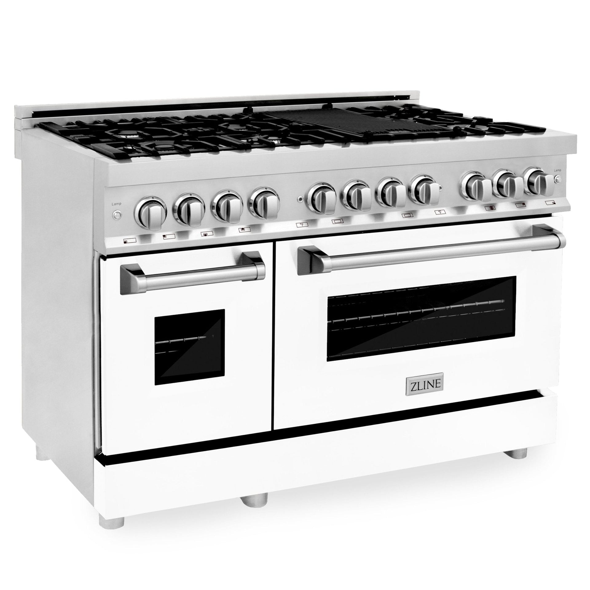 zline-48-in-legacy-dual-fuel-range-7-burner-gas-cooktop-with-griddle-double-electric-convection-ovens-satin-stainless-steel-with-white-matte-doors-6-0-cu-ft-ras-wm-gr-48