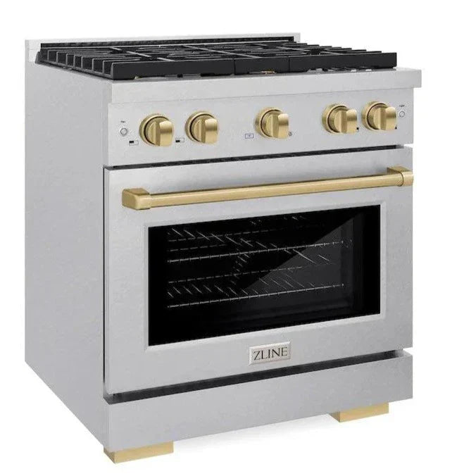 zline-autograph-30-in-4-2-cu-ft-paramount-gas-range-with-4-burners-and-convection-gas-oven-in-satin-stainless-steel-with-champagne-bronze-accents-sgrsz-30-cb