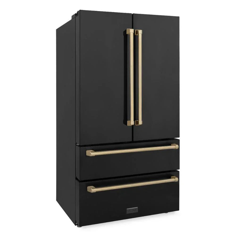 zline-kitchen-and-bath-36-inch-french-door-refrigerator-22-5-cu-ft-counter-depth-ice-maker-black-stainless-steel-with-champagne-bronze-accents-rfmz-36-bs-cb