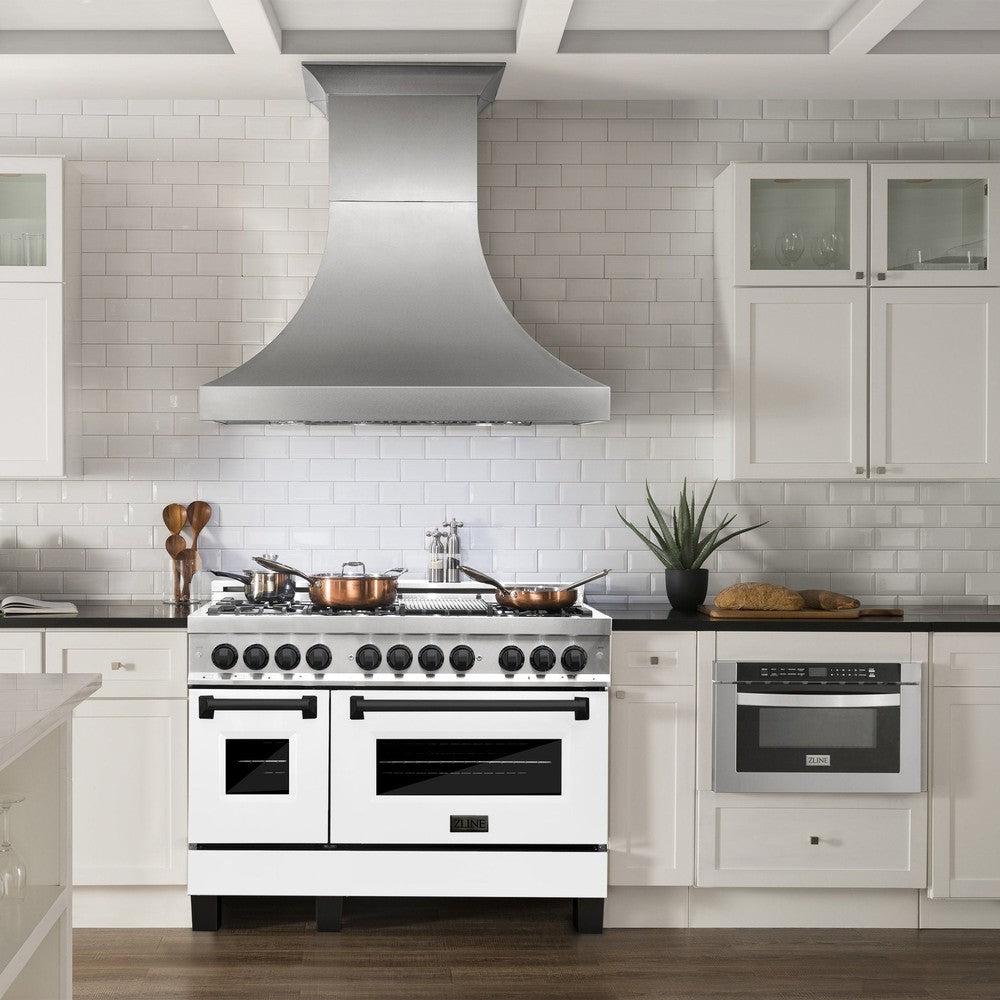 zline-autograph-edition-48-in-6-0-cu-ft-dual-fuel-range-with-gas-cooktop-and-electric-convection-oven-in-stainless-steel-with-white-matte-door-and-matte-black-accents-raz-wm-48-mb