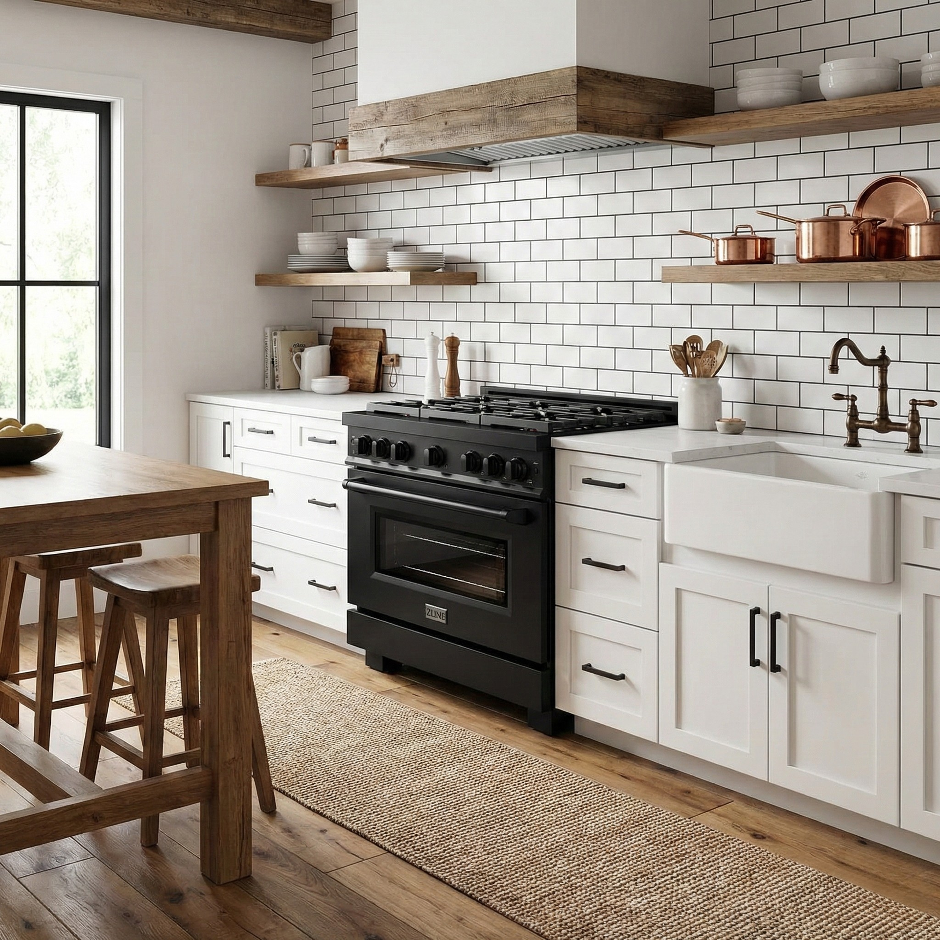 zline-paramount-36-in-gas-range-with-convection-oven-6-brass-burners-5-2-cu-ft-capacity-black-stainless-steel-sgrb-br-36