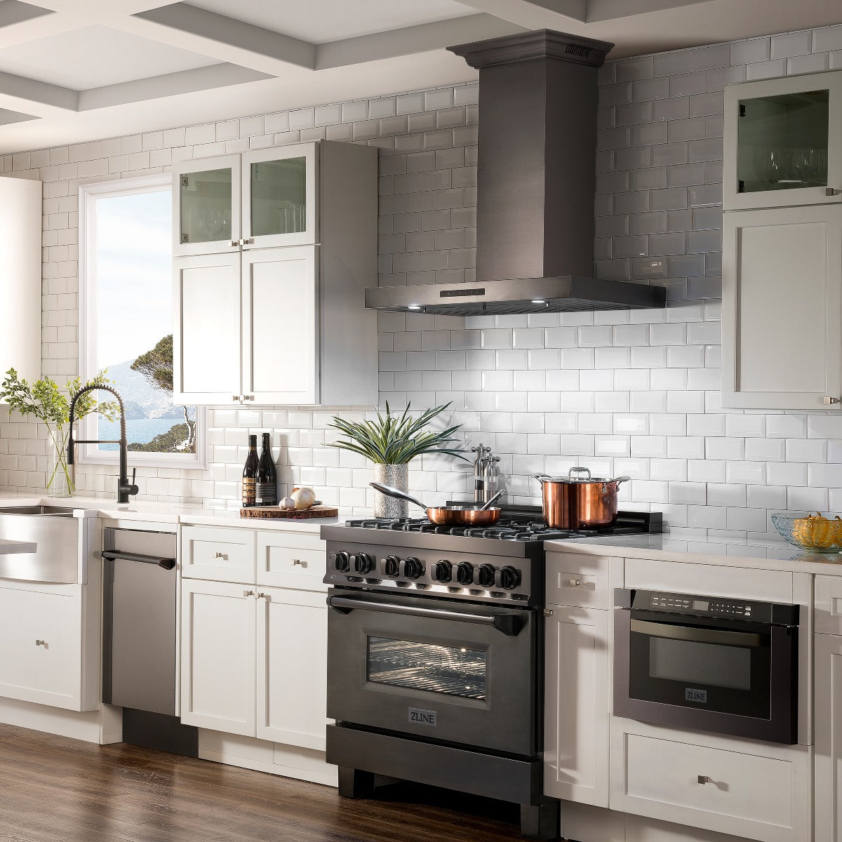 zline-36-in-wall-mount-range-hood-400-cfm-black-stainless-steel-bluetooth-crown-molding-bskencrn-bt-36