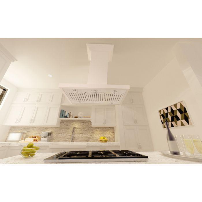 zline-36-in-island-range-hood-wooden-white-designer-series-with-crown-molding-kbitt-36