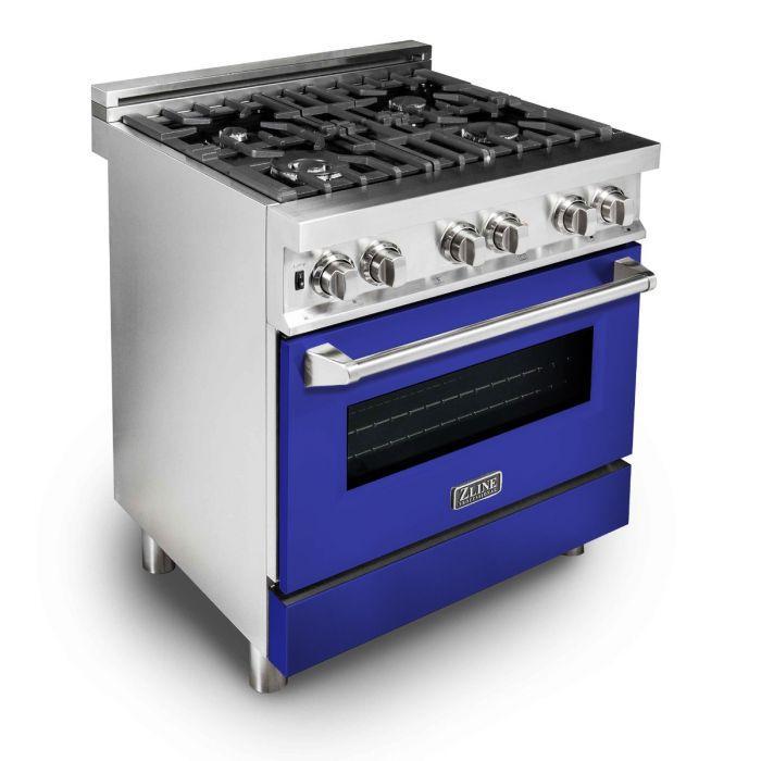 zline-30-in-dual-fuel-range-with-4-burner-gas-cooktop-and-electric-convection-oven-blue-matte-door-stainless-steel-ra-bm-30