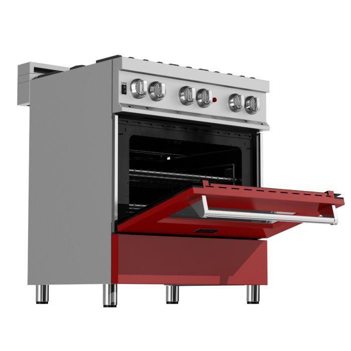 zline-legacy-30-in-dual-fuel-range-with-4-burners-and-electric-convection-oven-4-0-cu-ft-satin-stainless-steel-with-red-gloss-door-ras-rg-30