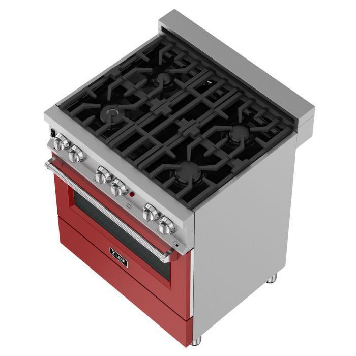 zline-legacy-30-in-dual-fuel-range-with-4-burners-and-electric-convection-oven-4-0-cu-ft-satin-stainless-steel-with-red-gloss-door-ras-rg-30