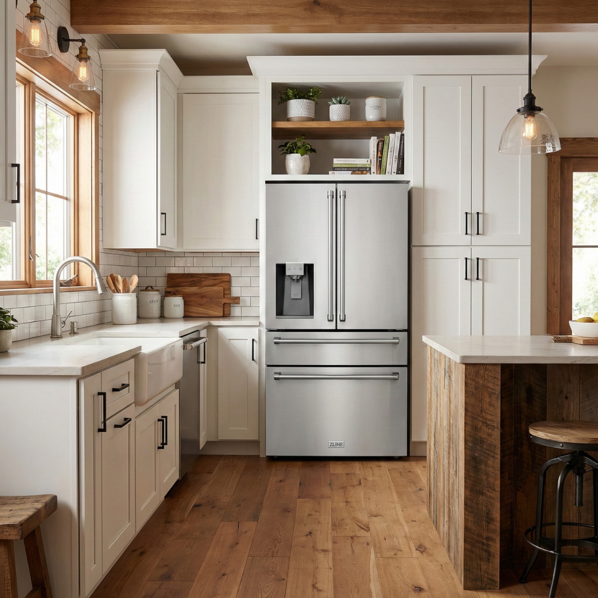 zline-36-inch-french-door-refrigerator-21-6-cu-ft-4-door-water-ice-dispenser-fingerprint-resistant-stainless-steel-rfm-w-36