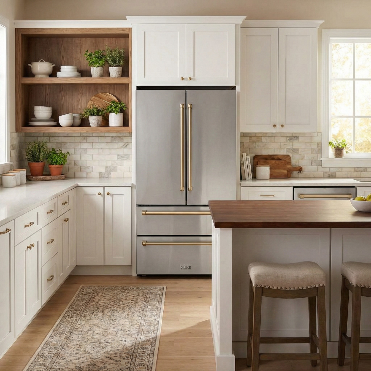 zline-36-in-french-door-refrigerator-22-5-cu-ft-ice-maker-fingerprint-resistant-stainless-steel-champagne-bronze-accents-rfmz-36-cb