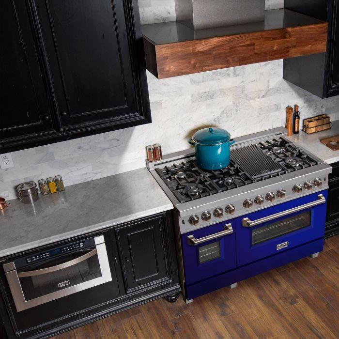 zline-48-in-6-0-cu-ft-legacy-dual-fuel-range-with-7-burner-gas-cooktop-and-double-electric-ovens-in-satin-stainless-steel-with-blue-gloss-doors-ras-bg-48