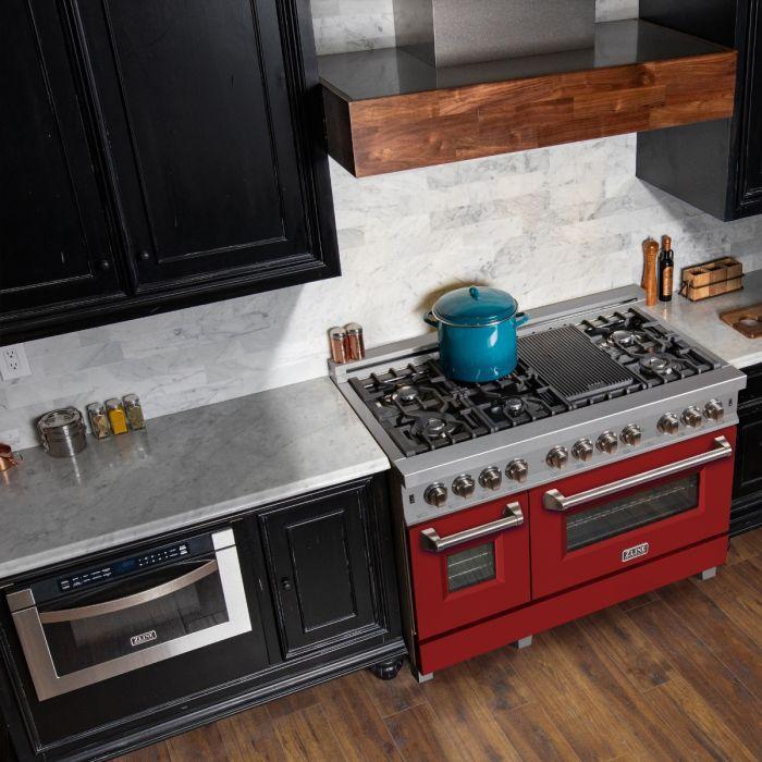 zline-48-in-legacy-dual-fuel-range-6-0-cu-ft-7-burner-gas-cooktop-double-electric-ovens-satin-stainless-steel-with-red-matte-doors-ras-rm-48
